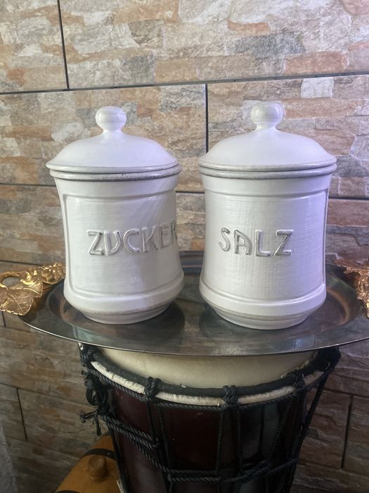 Stara ceramika niemiecka 2 pojemniki na zywnosc
