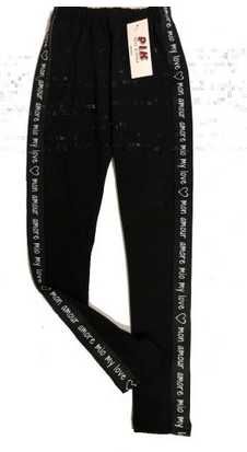 Legginsy z lampasem Amour cienkie czarne 122