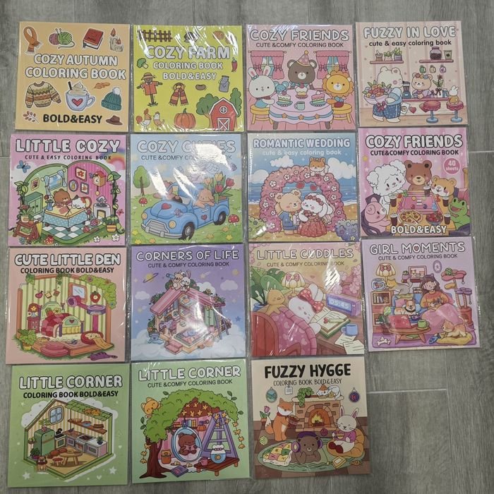 Lote 15 Livros  Pintura “Cozy” – 40 Páginas – Novos (Venda Individual)