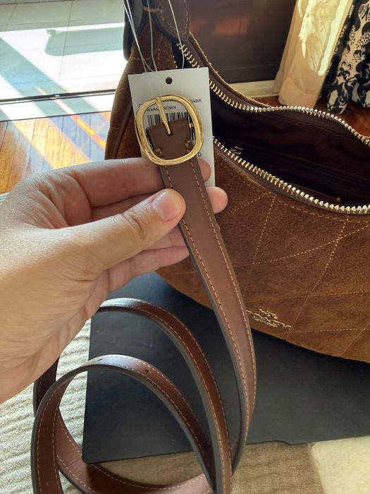Mala Coach Emily Shoulder Bag em Camurça | Nova com Etiqueta