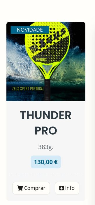 Raquete thunder pro - ZEUS
