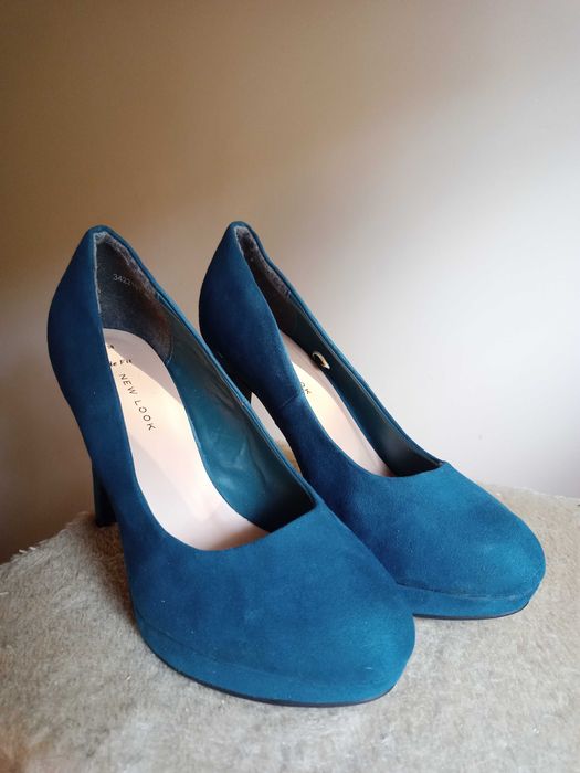 buty 38 szpilki kolor ciemny turkus