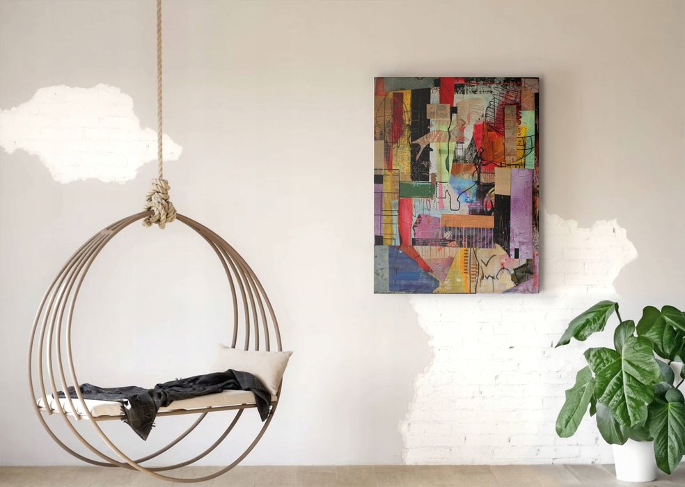 Obraz na płótnie "Abstrakcyjne Linie i Kolory" 60x80 cm