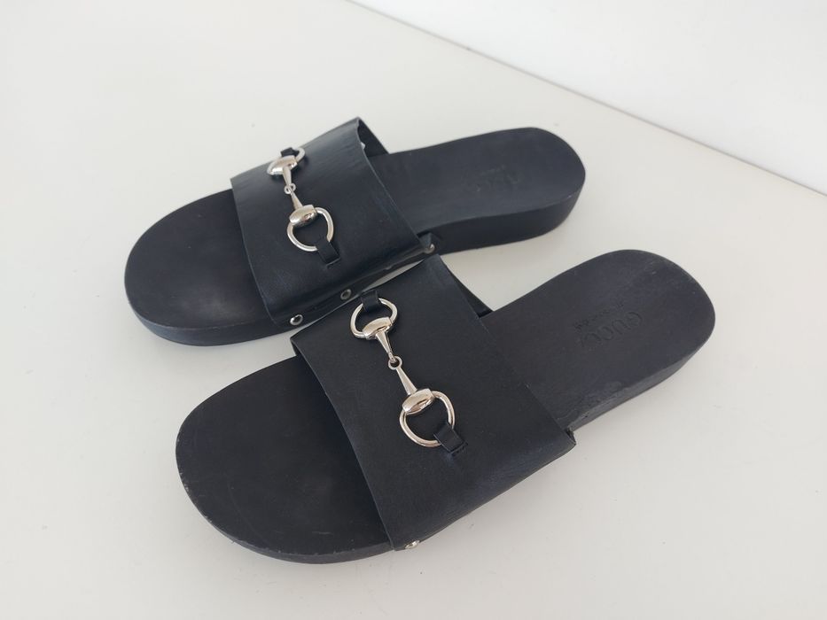 Buty damskie klapki skórzane Gucci w rozmiarze 40