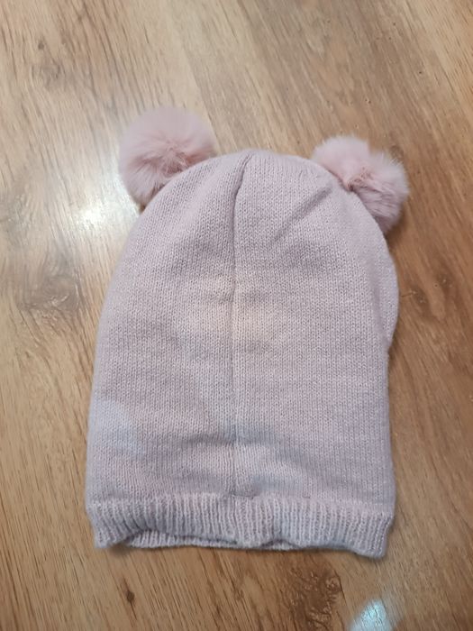 Czapka kominiarka dla dziewczynki 1-2 lata, liliowa