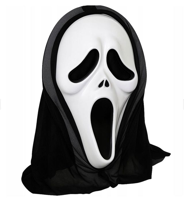 Strój Kostium HALLOWEEN MASKA Krzyk ŚMIERĆ PELERYNA Uniwersalny Rozmia