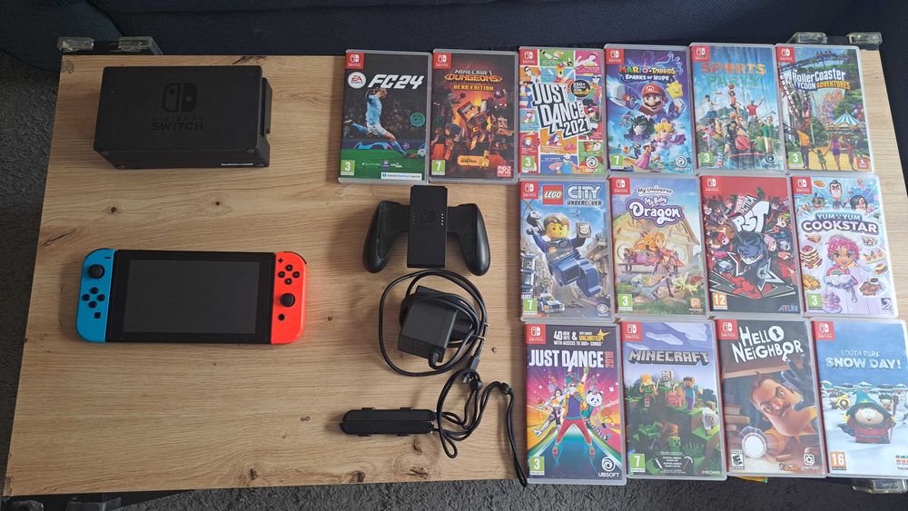Konsola Nintendo Switch + GRY + Akcesoria do gry BOGATY ZESTAW