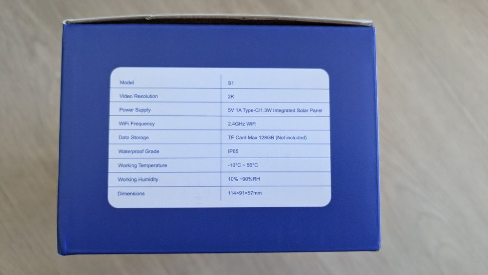 Câmera de vigilância en. solar, bateria, painel integrado, WiFi - NOVA