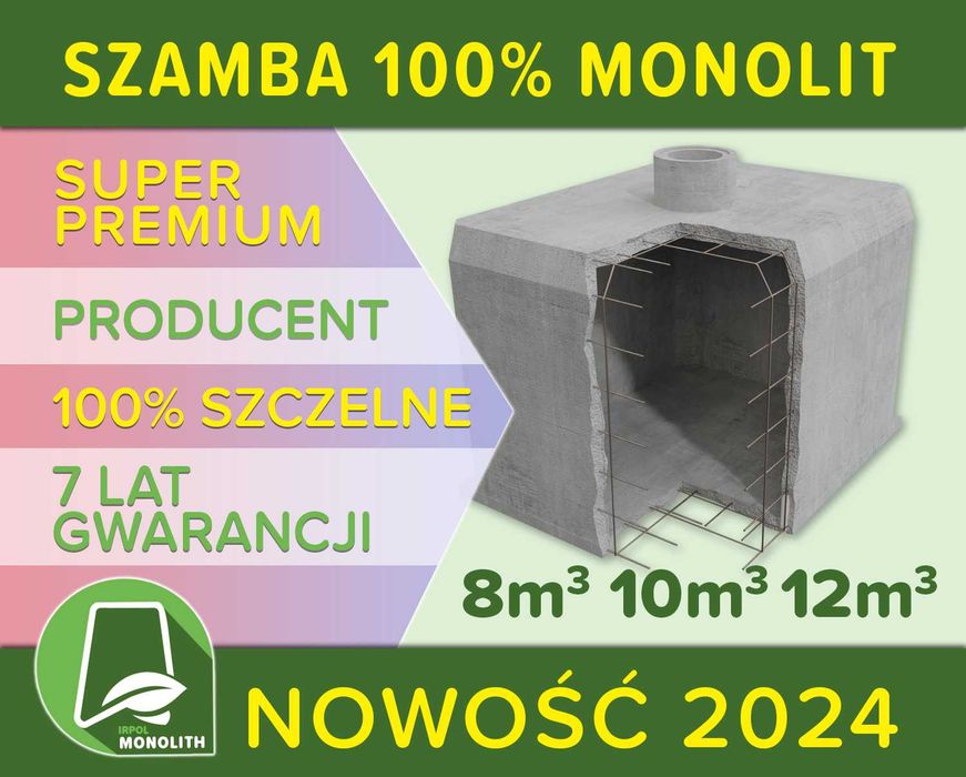 Szambo Zbiornik  Monolityczny 100%,  na Nieczystości , szamba betonowe