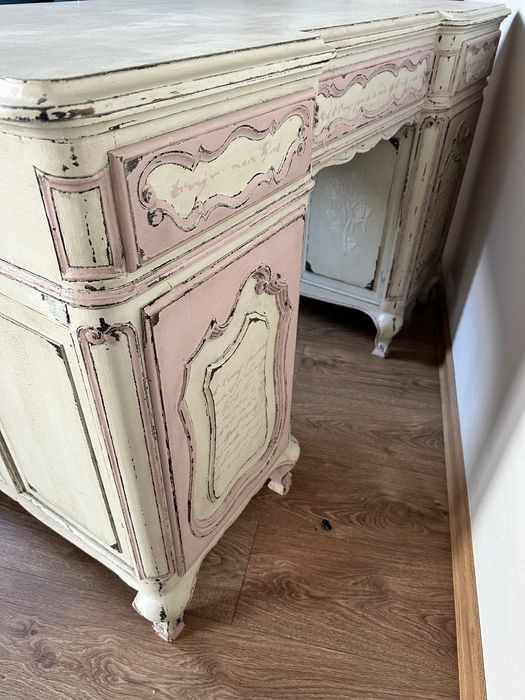 Stylowe Biurko Gabinetowe Ludwikowskie Dwustronne