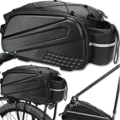 torba sakwa rowerowa na bagażnik rower czarny kufer