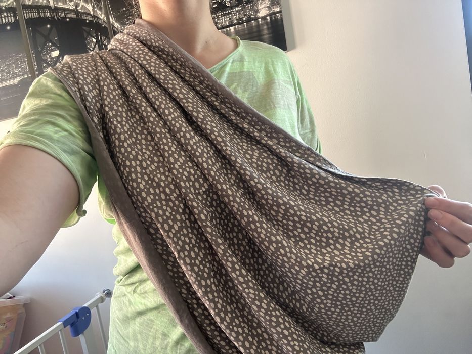 Szalik chusta do karmienia 2 szt dm szara w kropki chmurki bawełniane