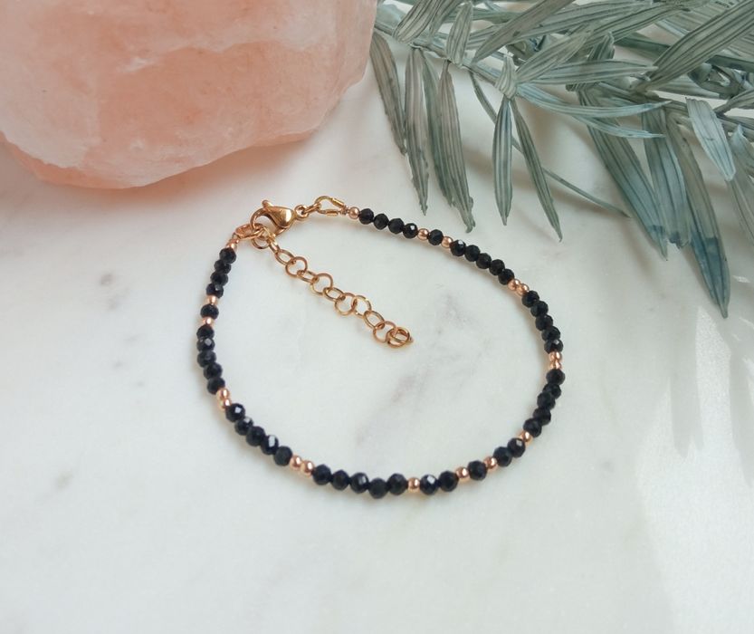 Bransoletka czarny turmalin i hematyt