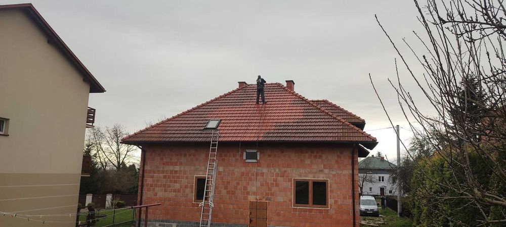 Malowanie dachów, usługi podnosnikiem koszowym 20m