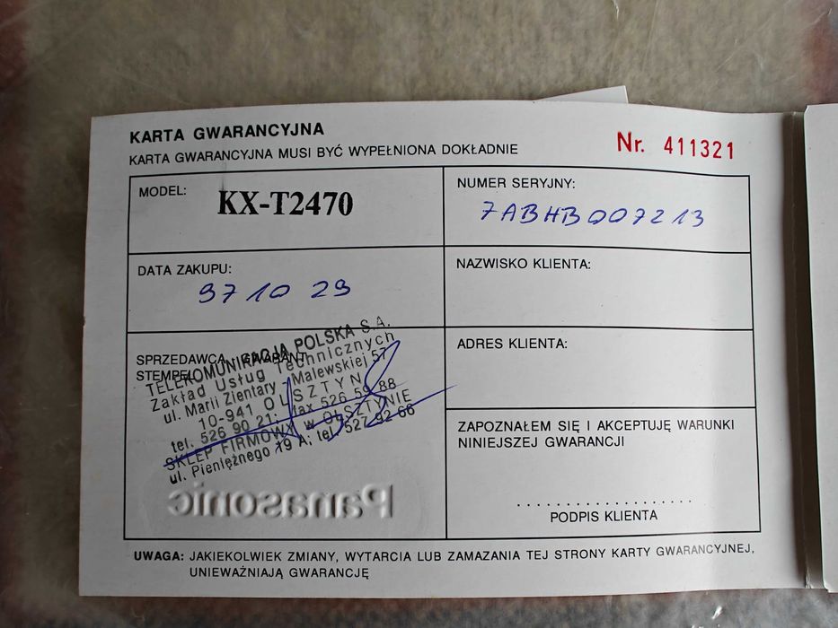 Telefon stacjonarny Panasonic KX-T2470B