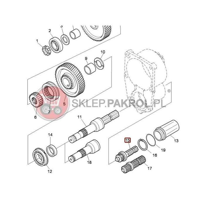 Wałek WOM 36828.10M5, 3682.810M4 Landini McCormick