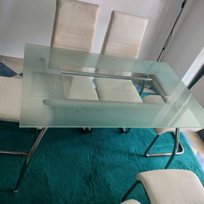 Conjunto mesa de jantar + cadeiras + banco