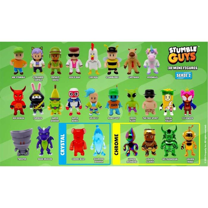 Stumble Guys Zestaw Figurek 3-Pak Robot Guy Green Alien Golden Robo