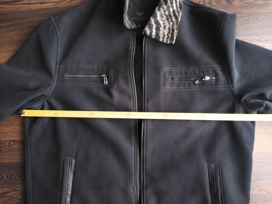 Kurtka Giorgio Armani niebieska nubuk