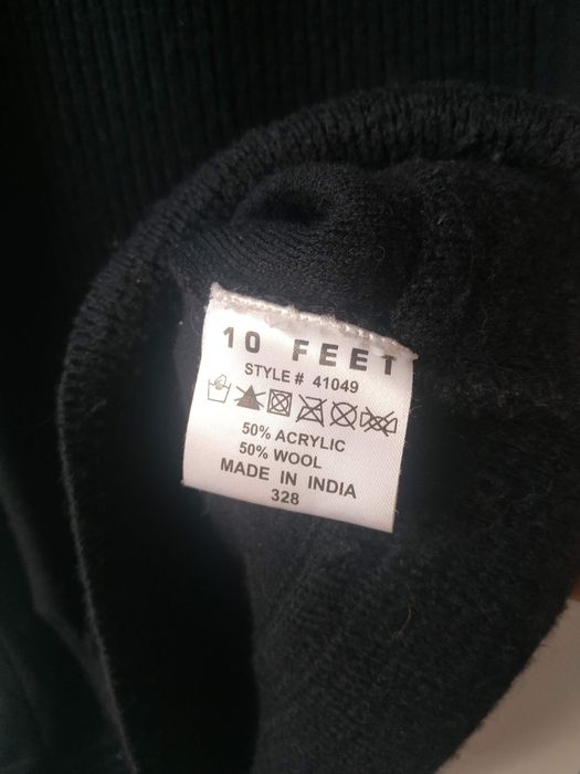 10 Feet Sukienka Wełniana Czarna z Golfem