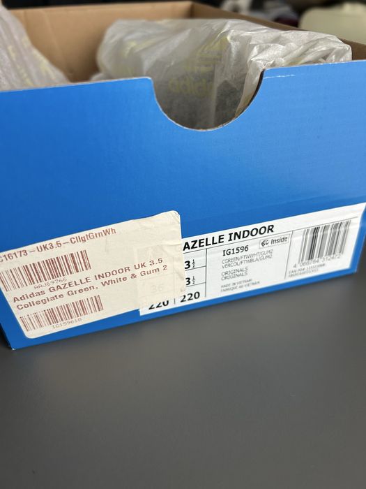 Adidas Gazelle Indoor Collegiate Green Cloud White Gum tam.36