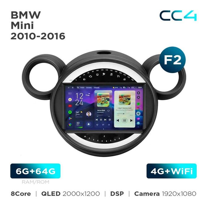 Штатна магнітола Teyes CC4 2k 6+64 Gb BMW Mini, Mini Hatch R50,