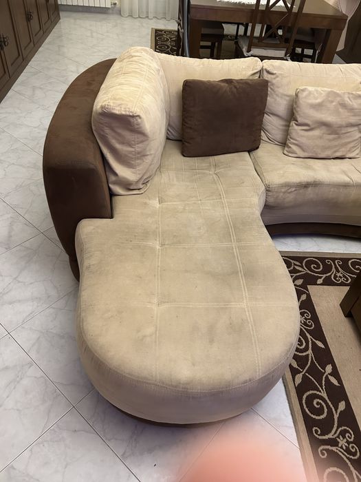 Sofá Castanho/Beje Superior com 2,70