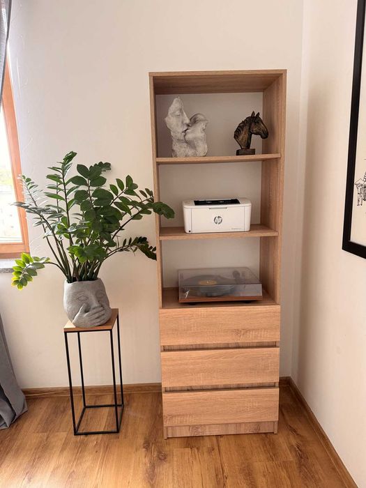 Regał | komoda | szafka | dąb sonoma | jasna | szuflady | FRAMIRE | Kraków, ICE, Forum, ul. Dworska