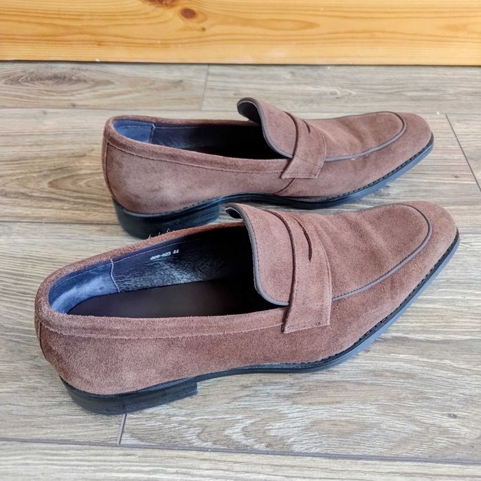 TANIO brązowe zamszowe mokasyny loafers męskie 44
