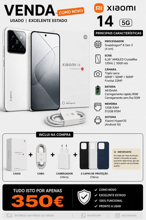 Xiaomi 14 como novo