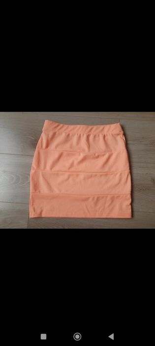Pomarańczowa neonowa spódnica mini na lato 164 lub 36 S