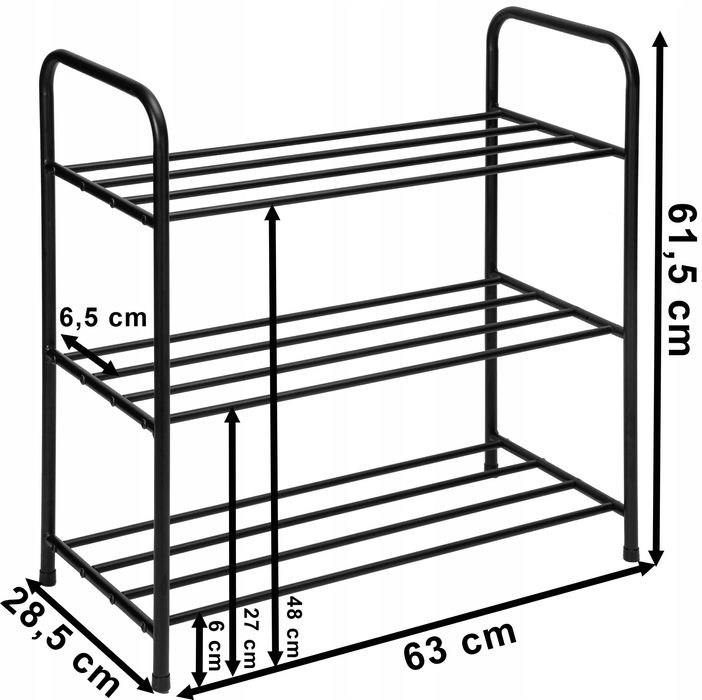 Półka organizer stojak regał szafka na buty metalowy 3 półki loft