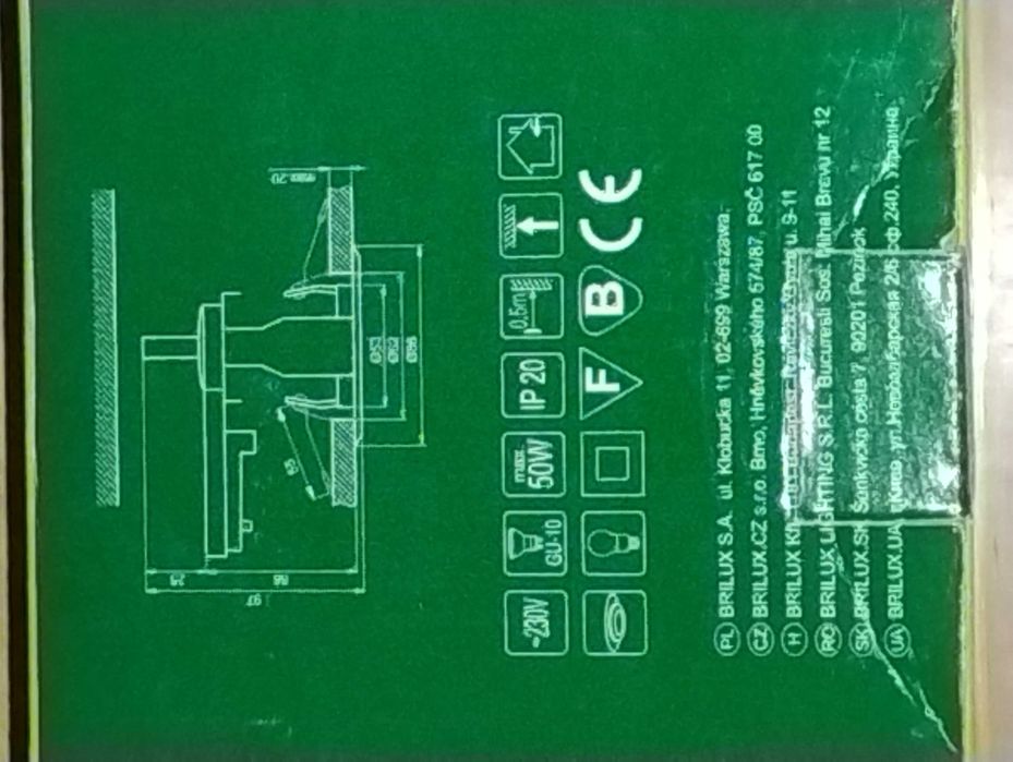 Oświetlenie, Lampki sufitowe Brilux Alpe 1603,  GU-10, 3x50W, 230W,