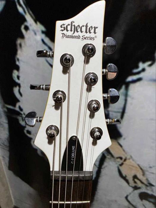Schecter C-7 Deluxe diamond series satin white