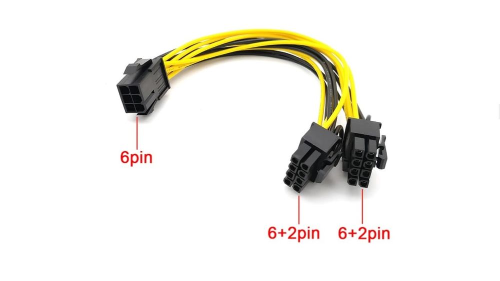 Переходник 8pin.на 2 (6+2pin) 6pin на 2 (6+2pin)для подключения видеок