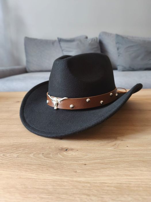 Kapelusz kowbojski czarny klasyczny wild west country western kowboj dziki zachód damski męski