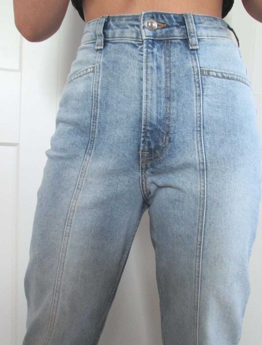 H&M divided spodnie dżinsy jeansy wysoki stan 36 s