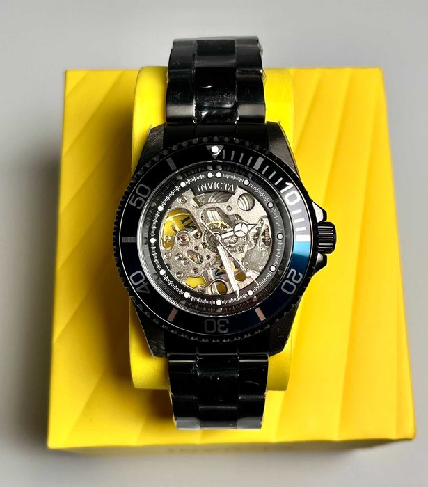 годинник скелетон Invicta 37882, інвікта, инвикта механика Ø43мм