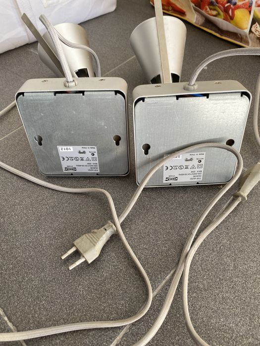 Candeeiros parede metal prateado (par)