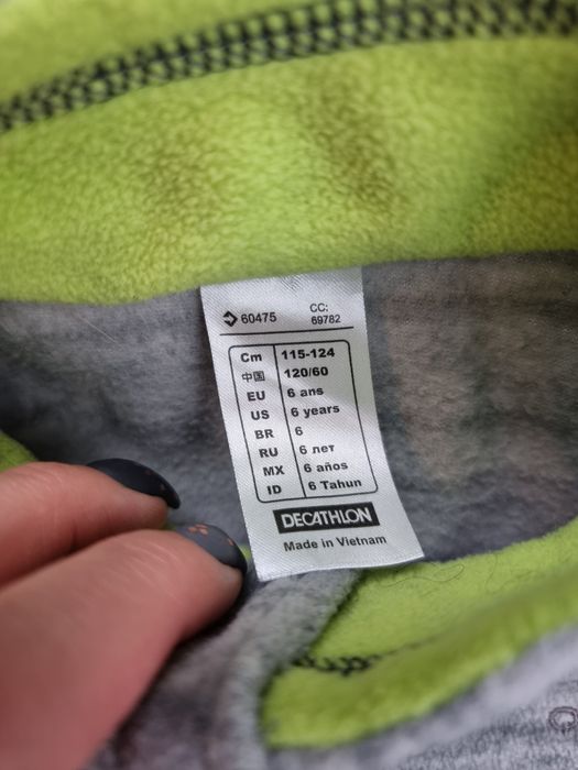 Szary polar bluza rozmiar 116/122 Quechua polar dla chłopca