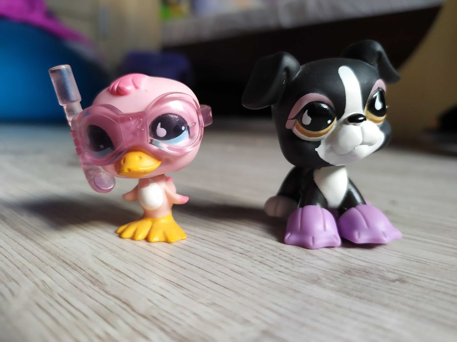 Figurki LPS #825 i #826 Kaczka oraz Pies Boxer