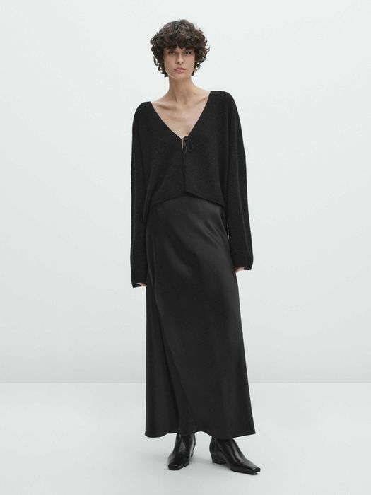 Casaco preto alpaca Massimo Dutti