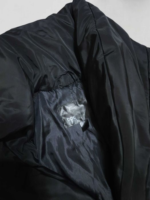 Płaszcz pikowany czarny duży kołnierz ze stójką długi duży rozmiar plus size
