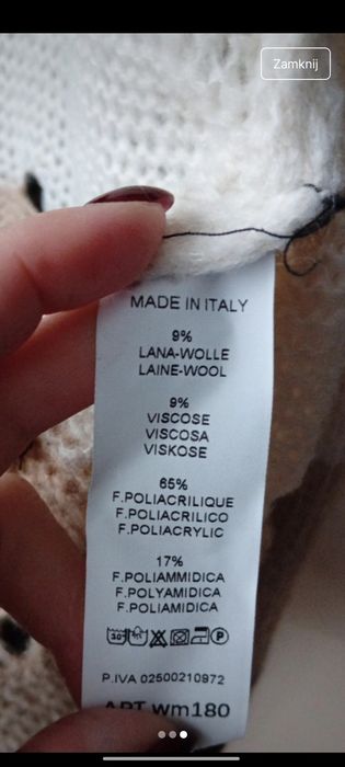 Kardigan damski włoski nowy biust 120