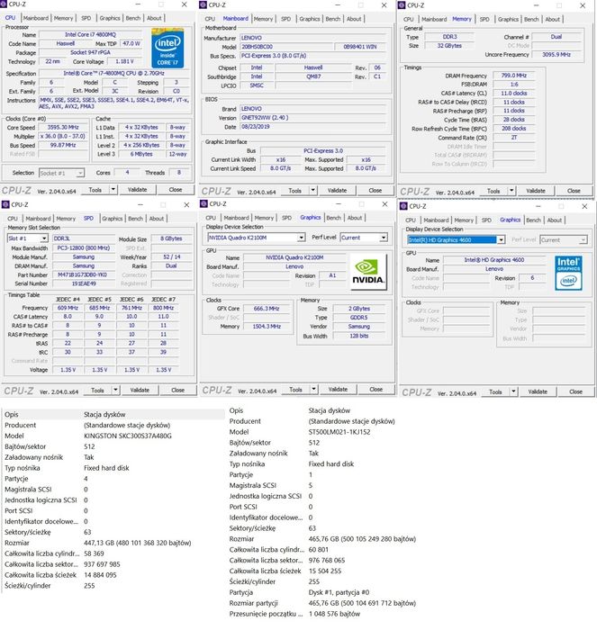 Lenovo ThinkPad W540 + stacja dokująca + przejściówka