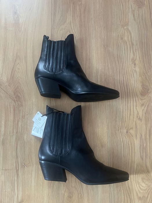 Botki skóra naturalna rozmiar 40 Zara