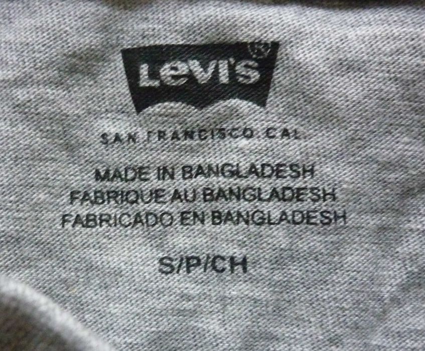 Efektowna koszulka męska t-shirt LEVIS rozmiar S szara