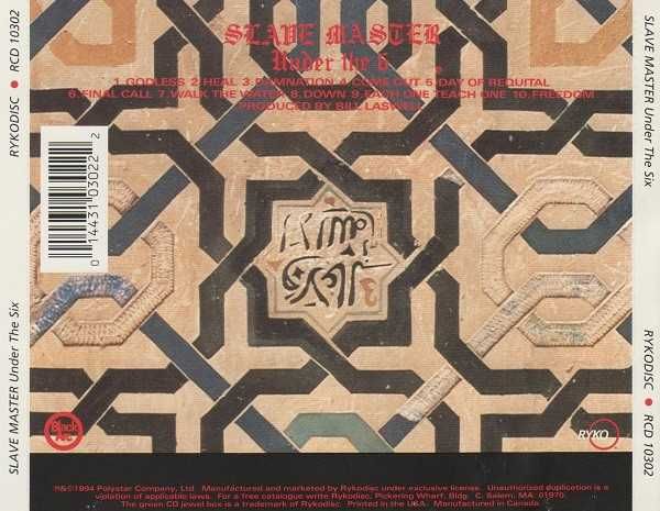 Slave Master CD   Under The 6   	Funk Metal, Conscious  USA   ideał