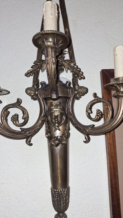 Apliques bronze antiguidade 3 lumes