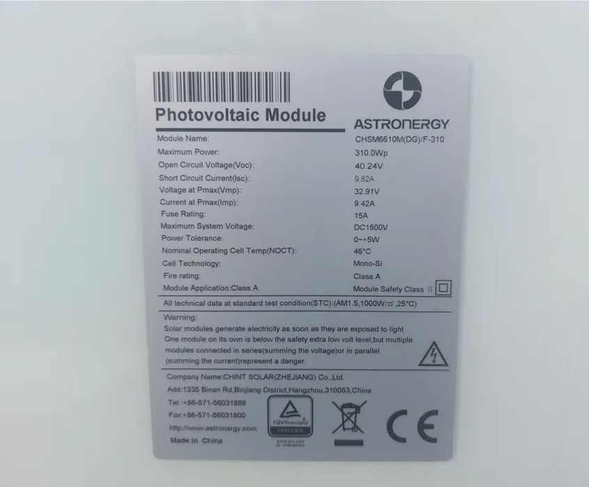 Painéis Fotovoltaicos  310Wp